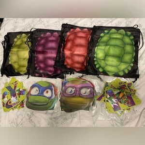 Teenage Mutant Ninja Turtles Drawstring Backpacks Masks and Birthday Banners